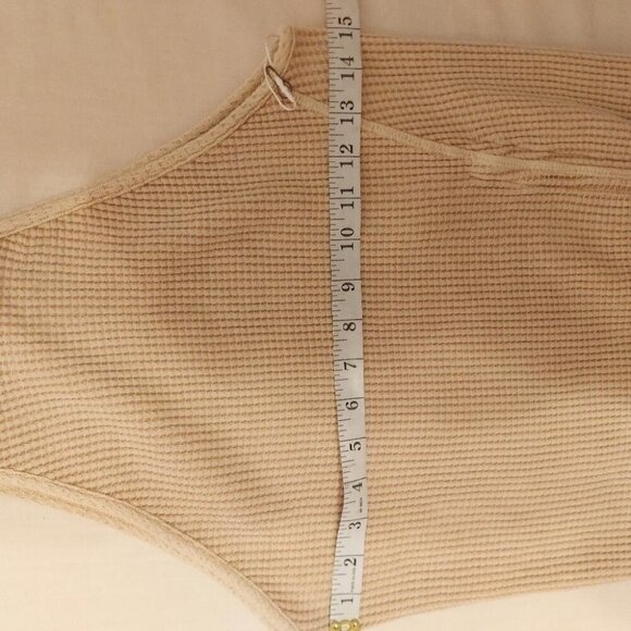 Free People Katya Mini Thermal Waffle Knit Ruched Dress Coastal Cowgirl - Picture 7 of 8